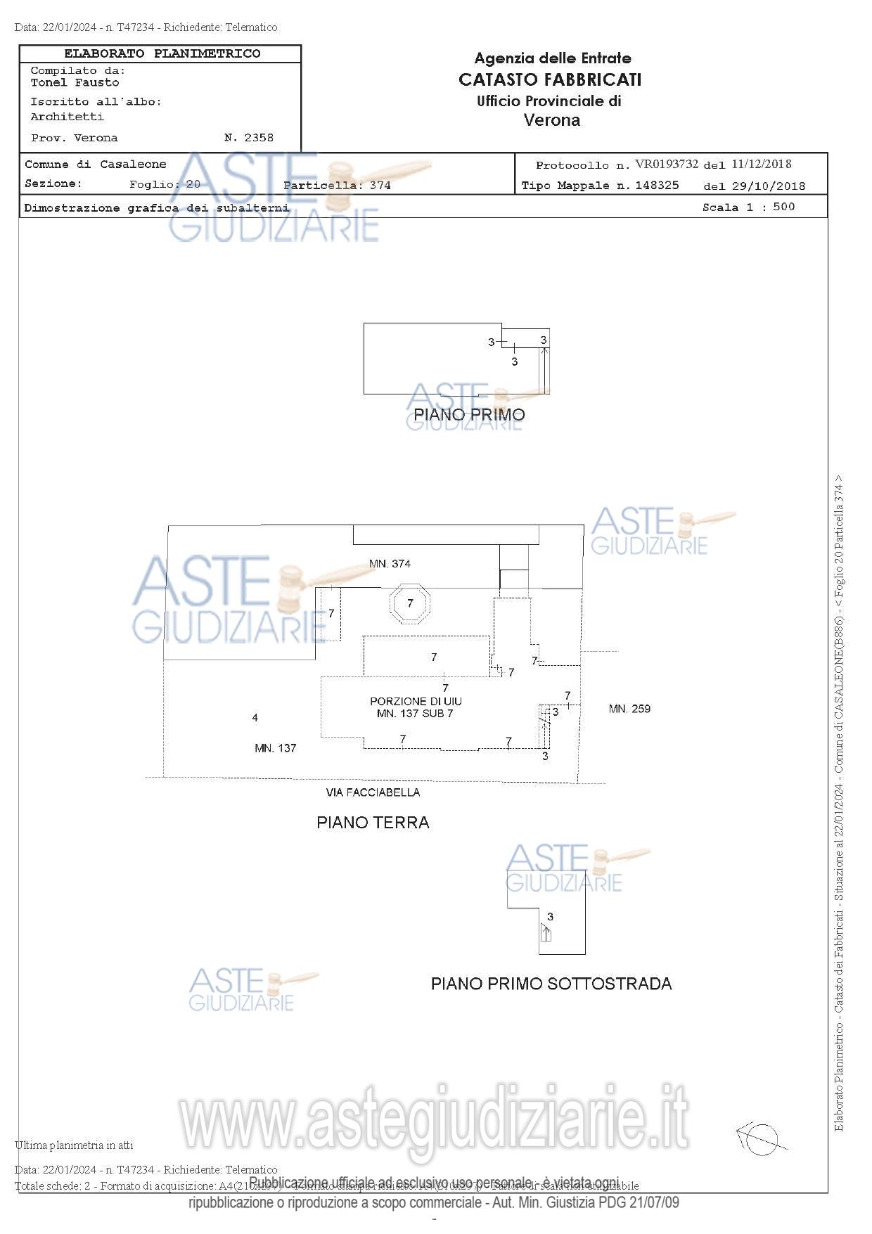 Planimetria del bene
