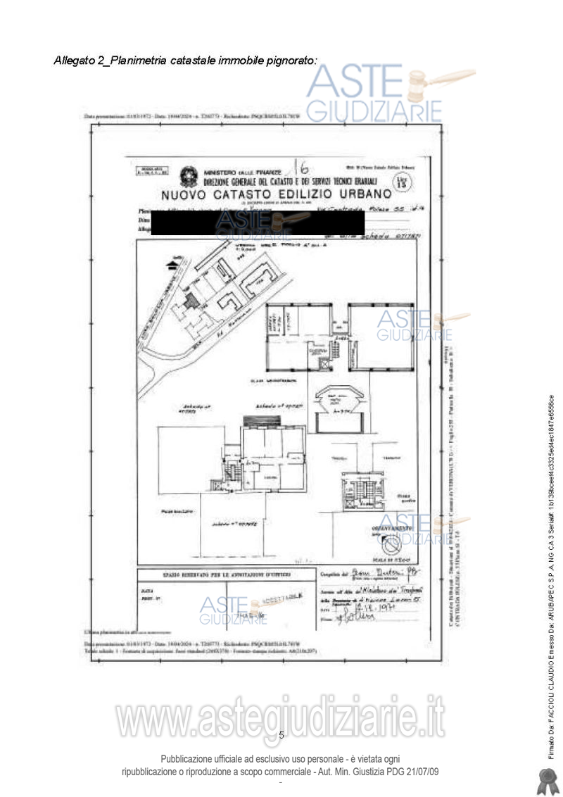 Planimetria del bene