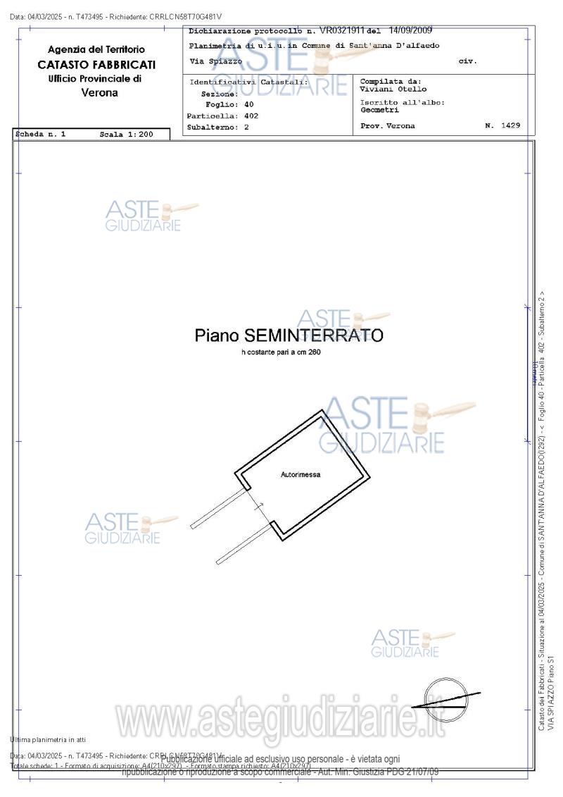 Planimetria del bene
