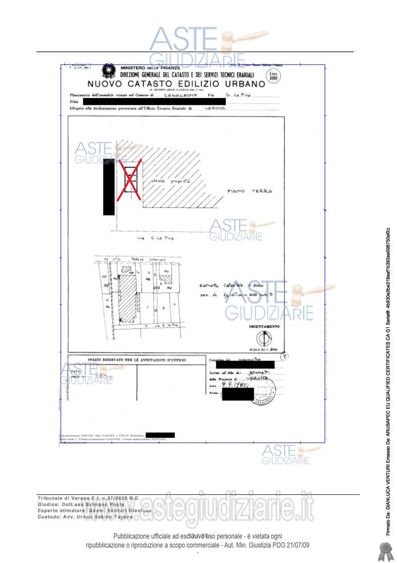 Planimetria del bene