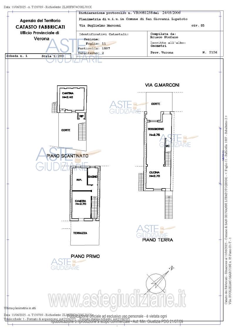 Planimetria del bene