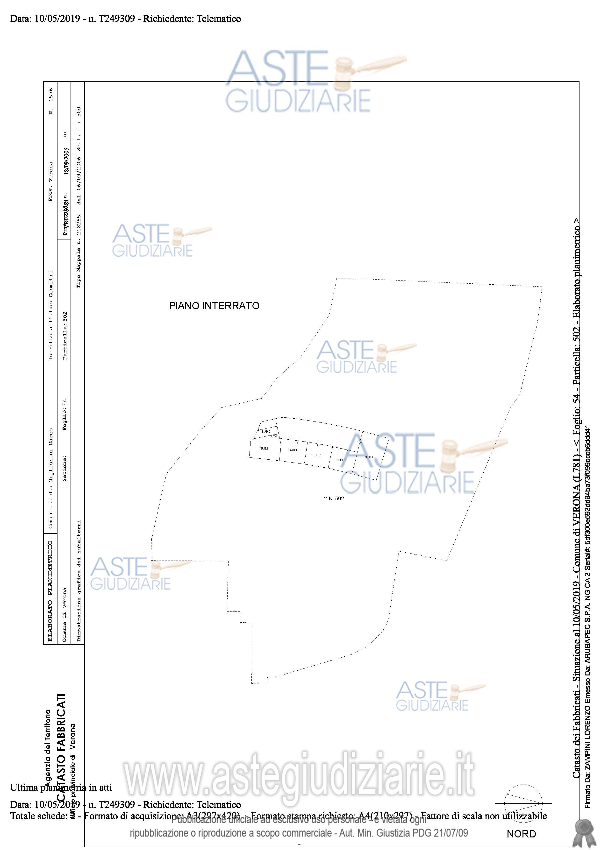 Planimetria del bene