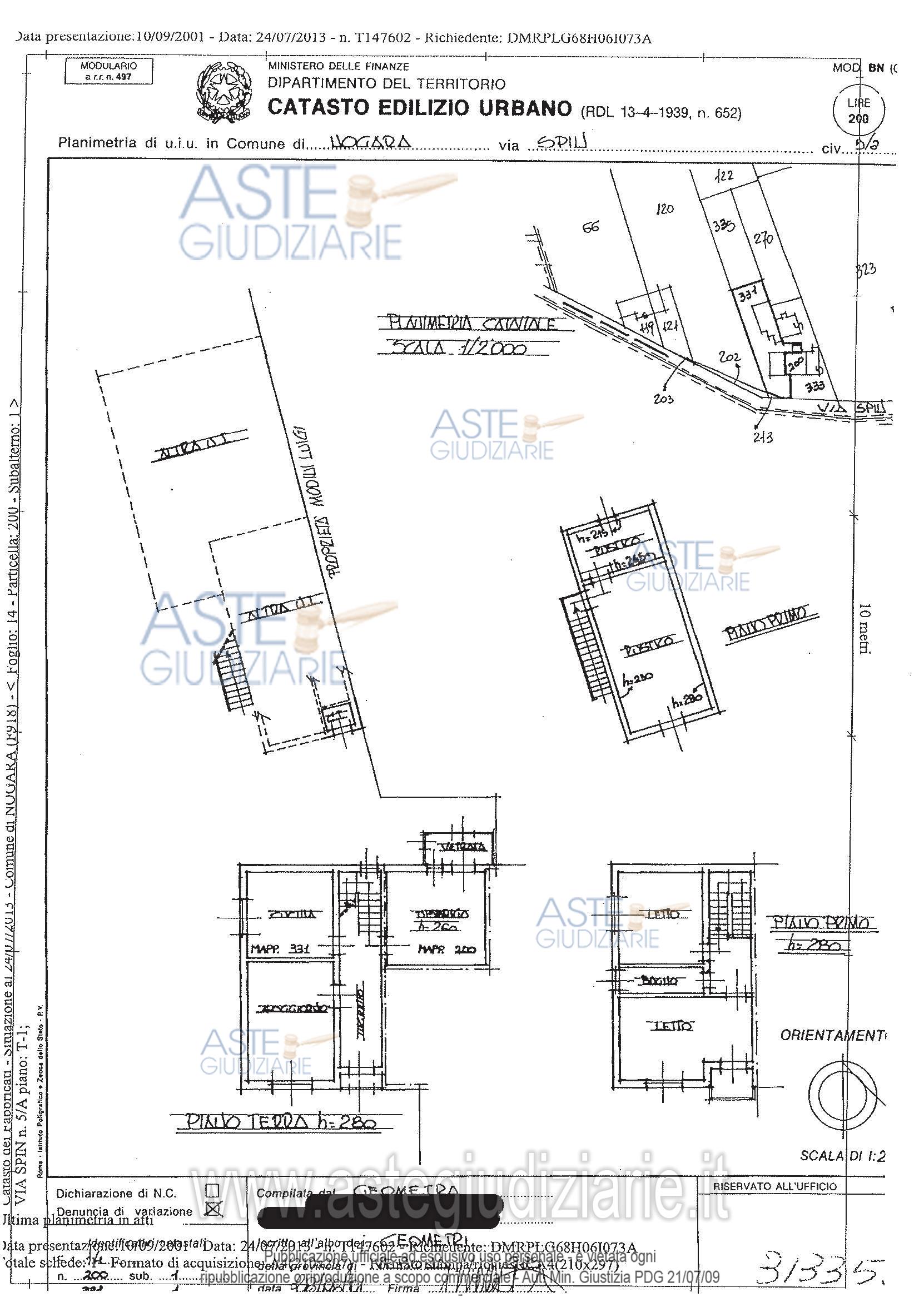 Planimetria del bene