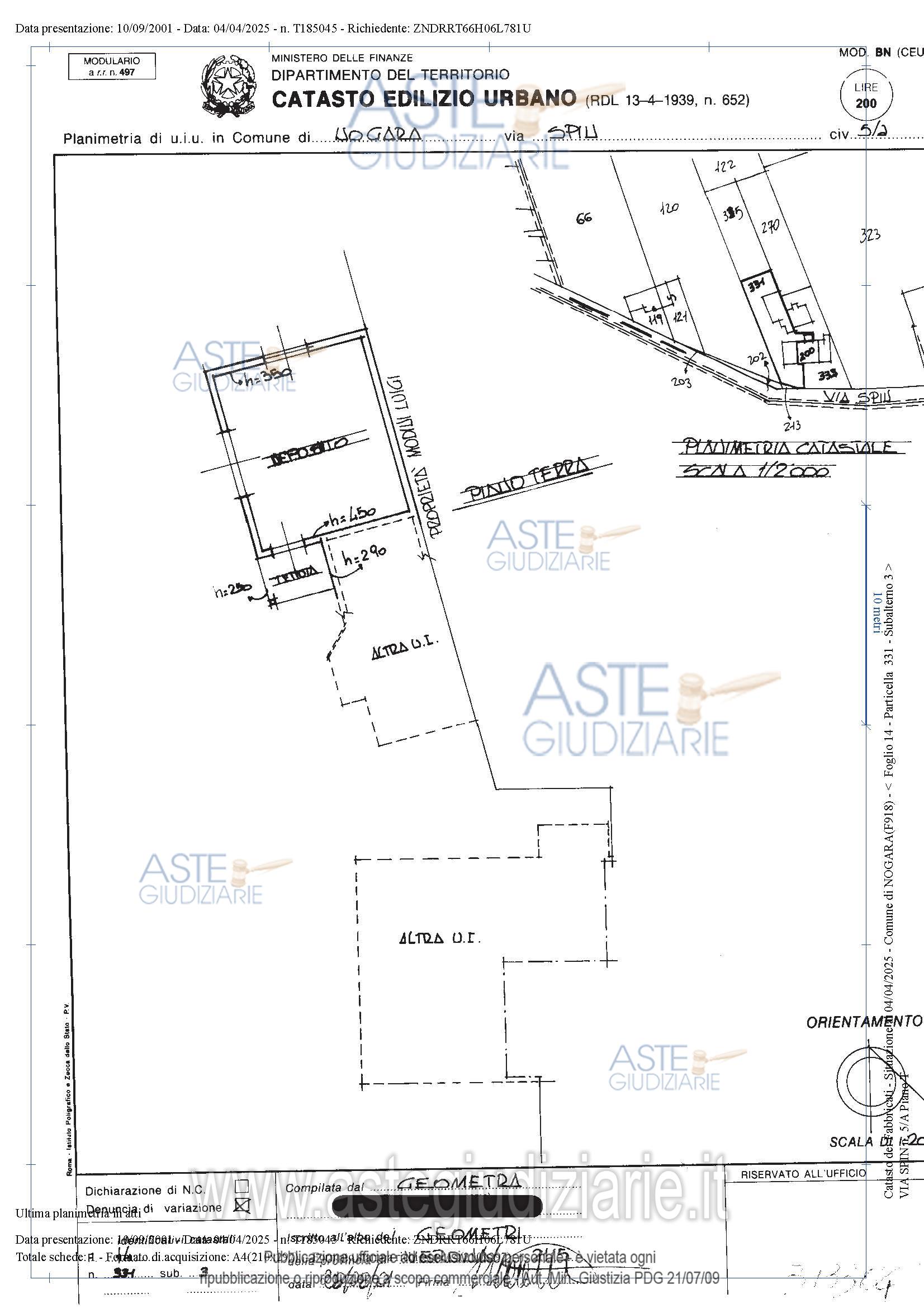 Planimetria del bene