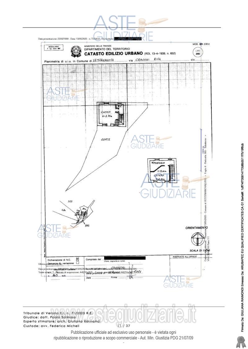 Planimetria del bene