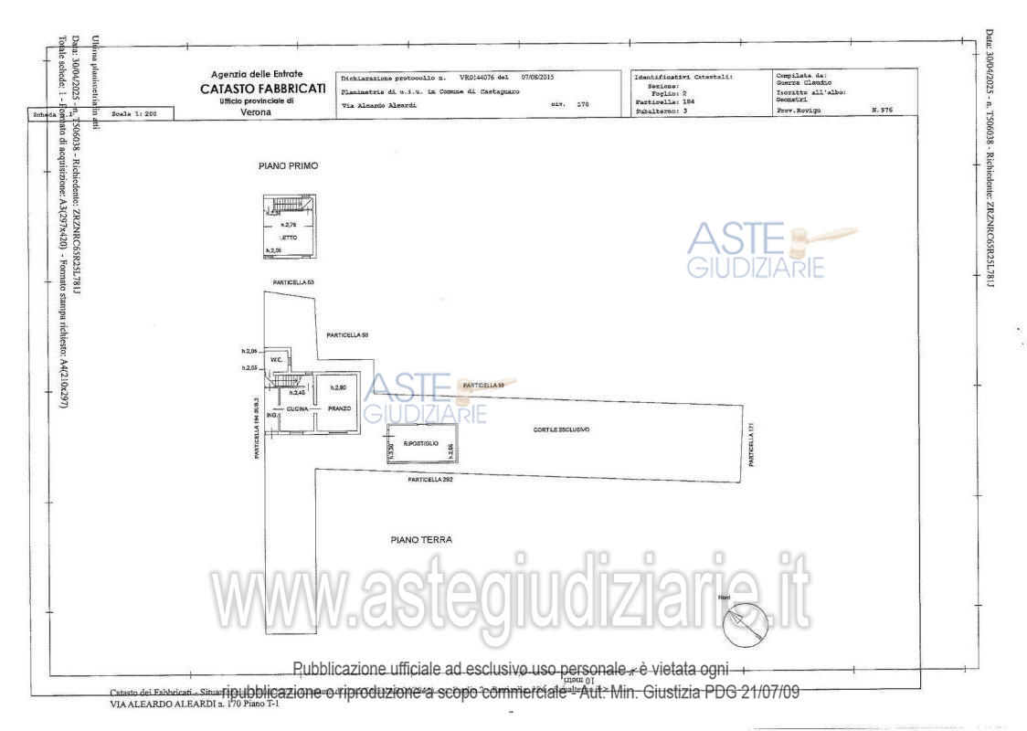 Planimetria del bene