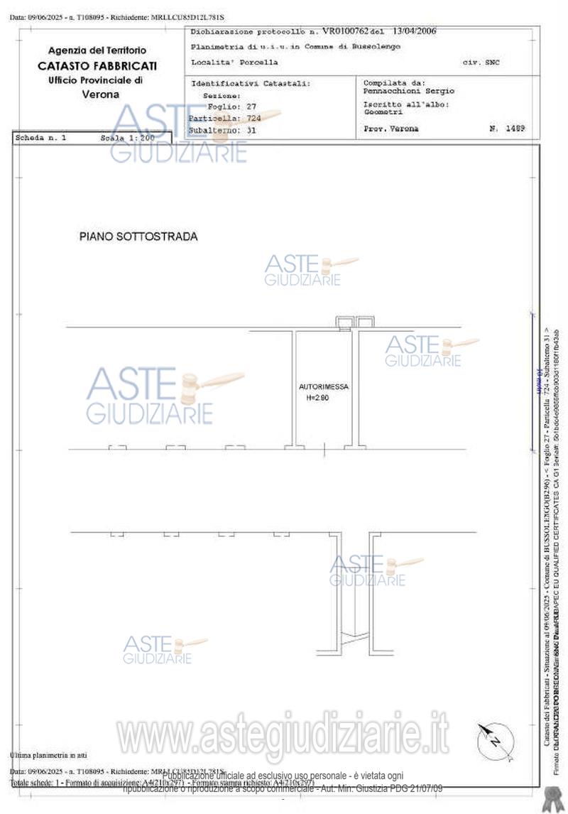 Planimetria del bene