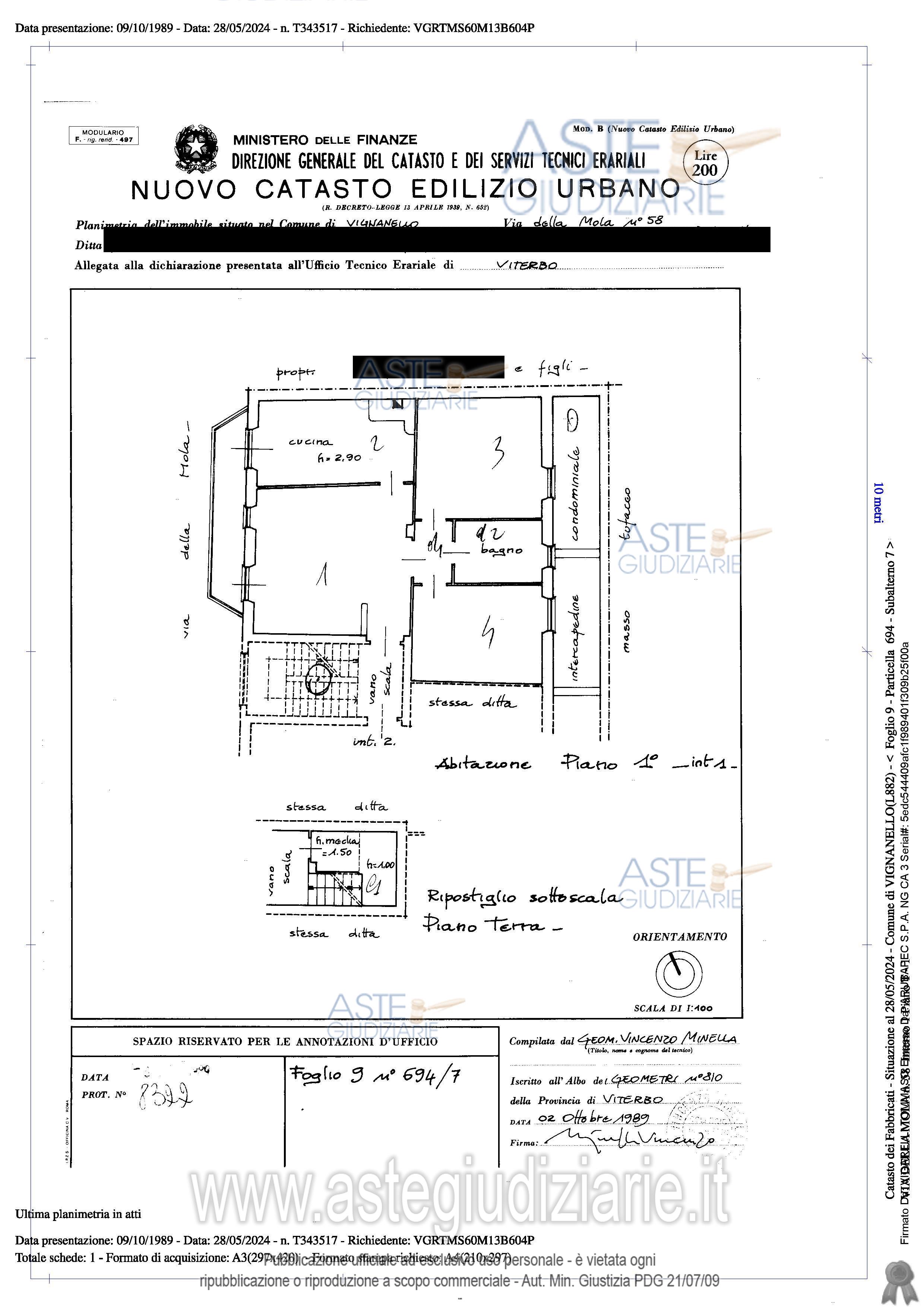 Planimetria del bene