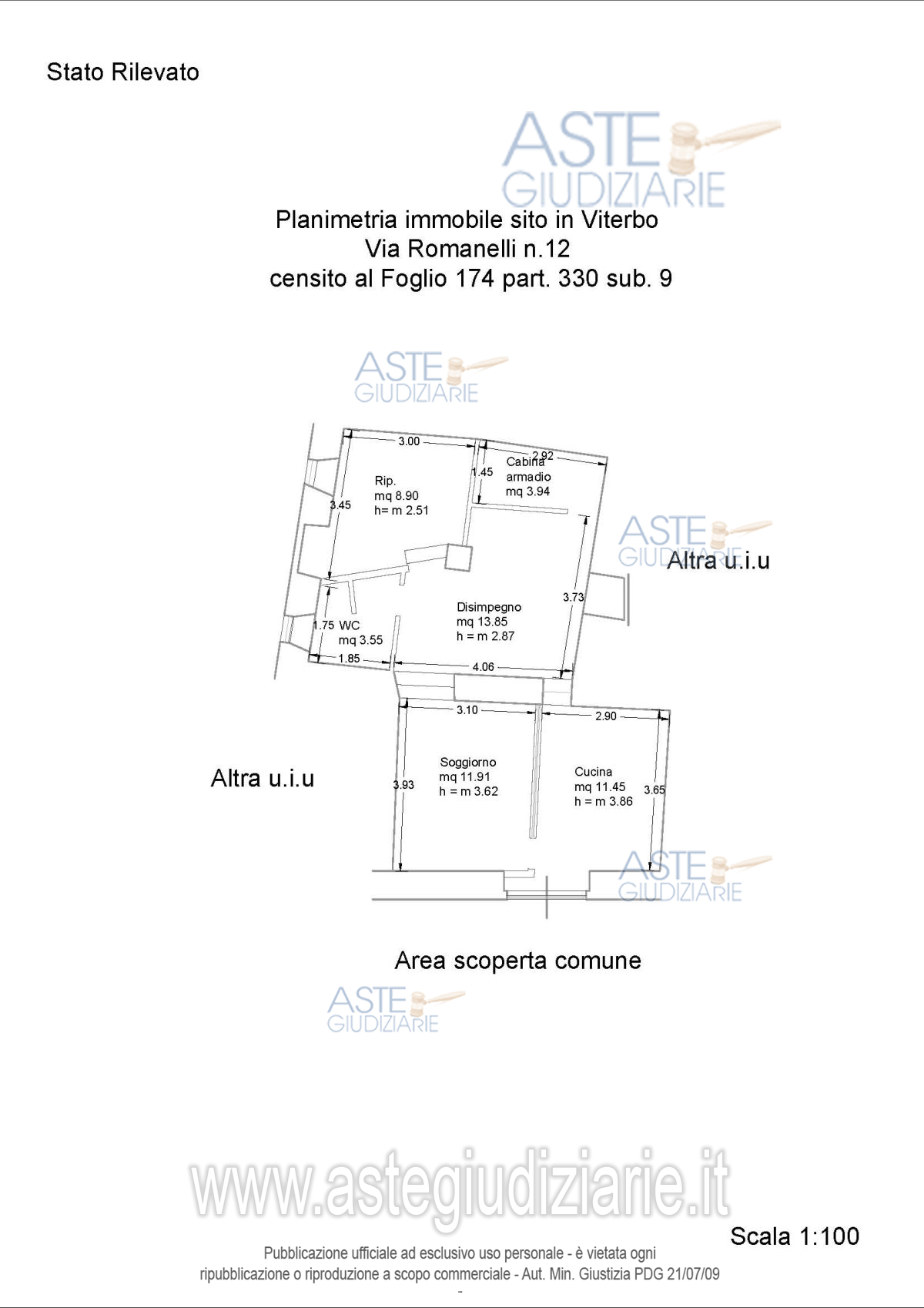 Planimetria del bene
