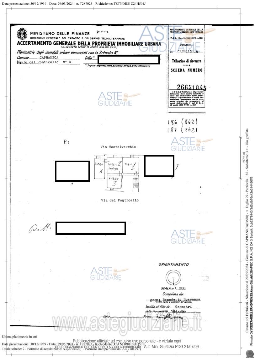 Planimetria del bene