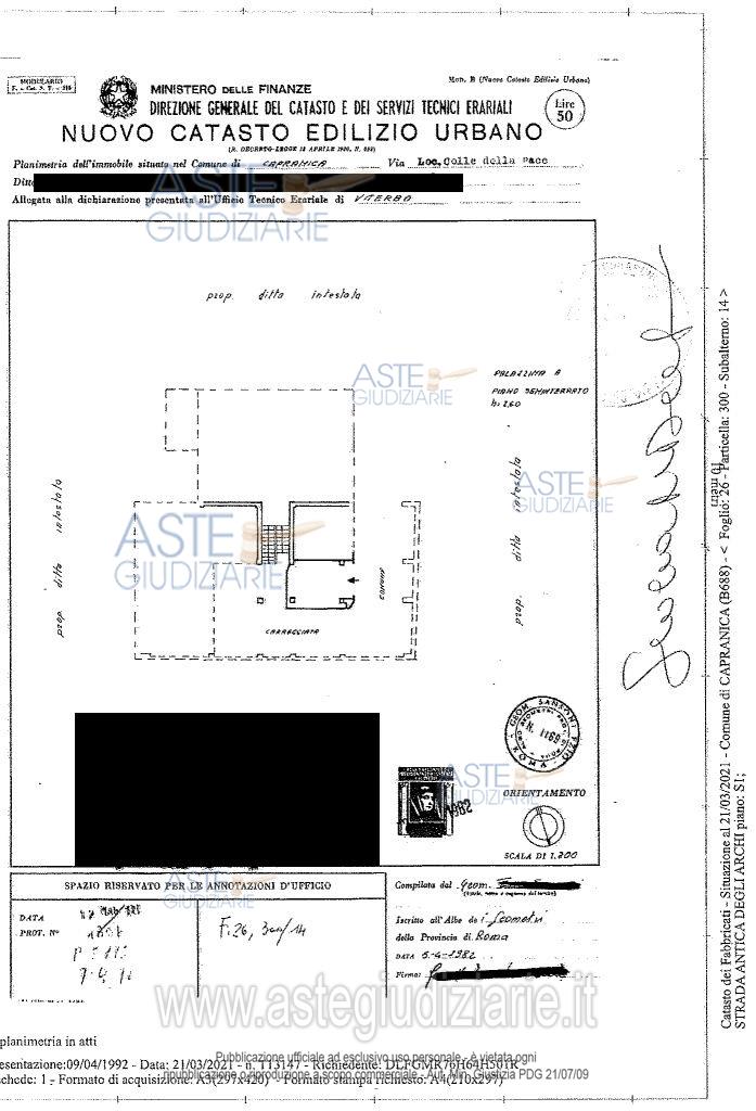 Planimetria del bene