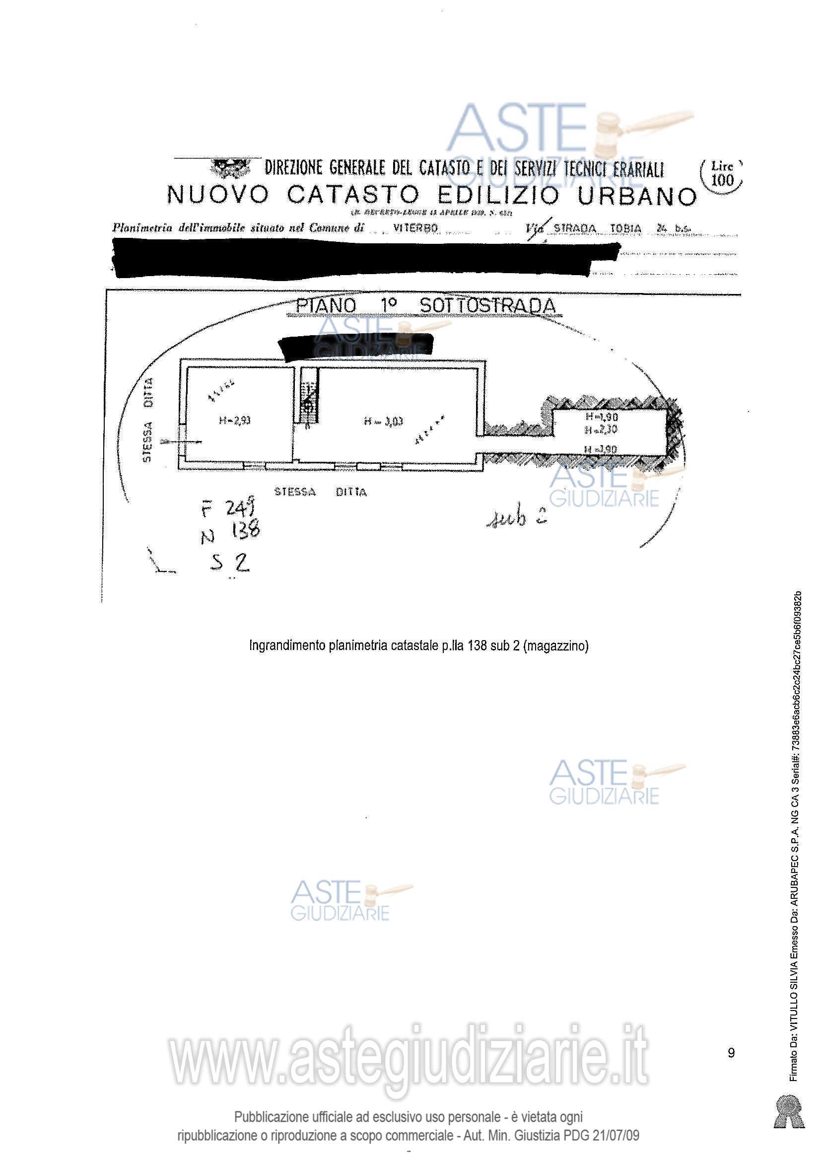 Planimetria del bene