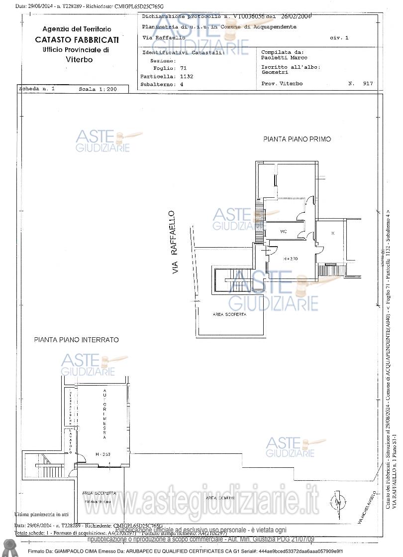 Planimetria del bene