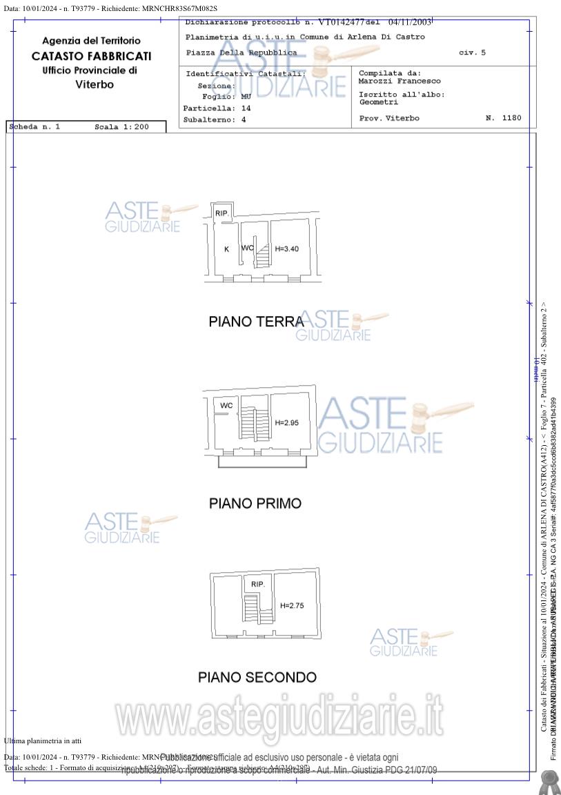 Planimetria del bene