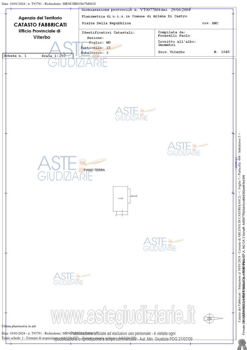 Planimetria del bene