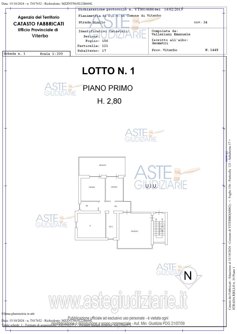 Planimetria del bene