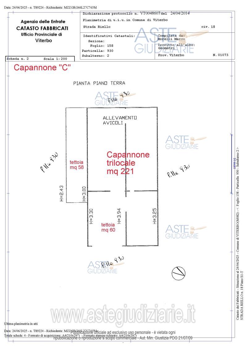 Planimetria del bene