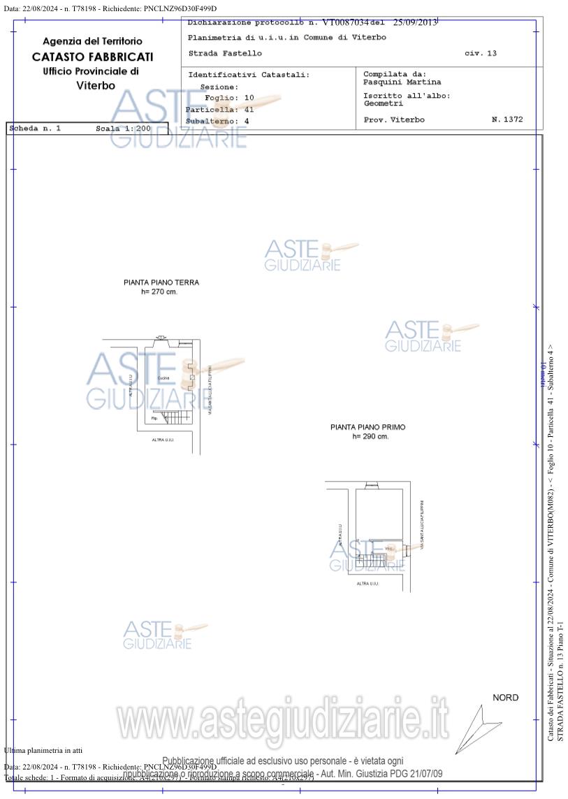 Planimetria del bene