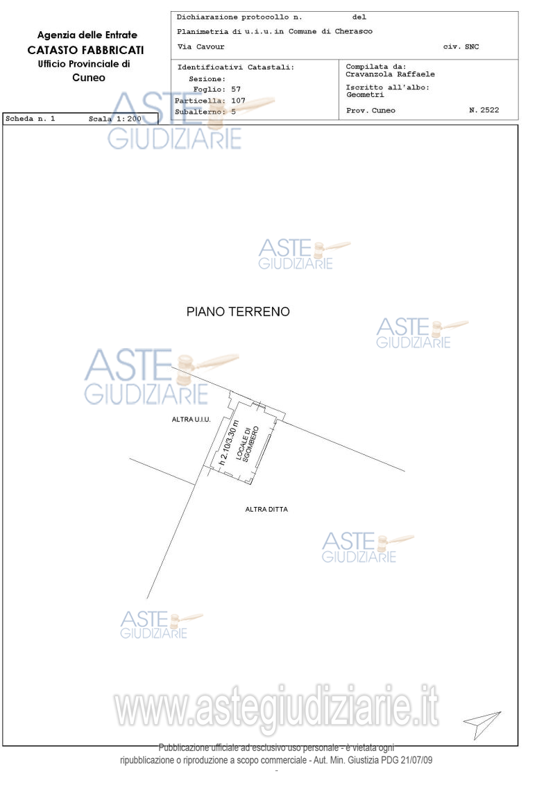 Planimetria del bene