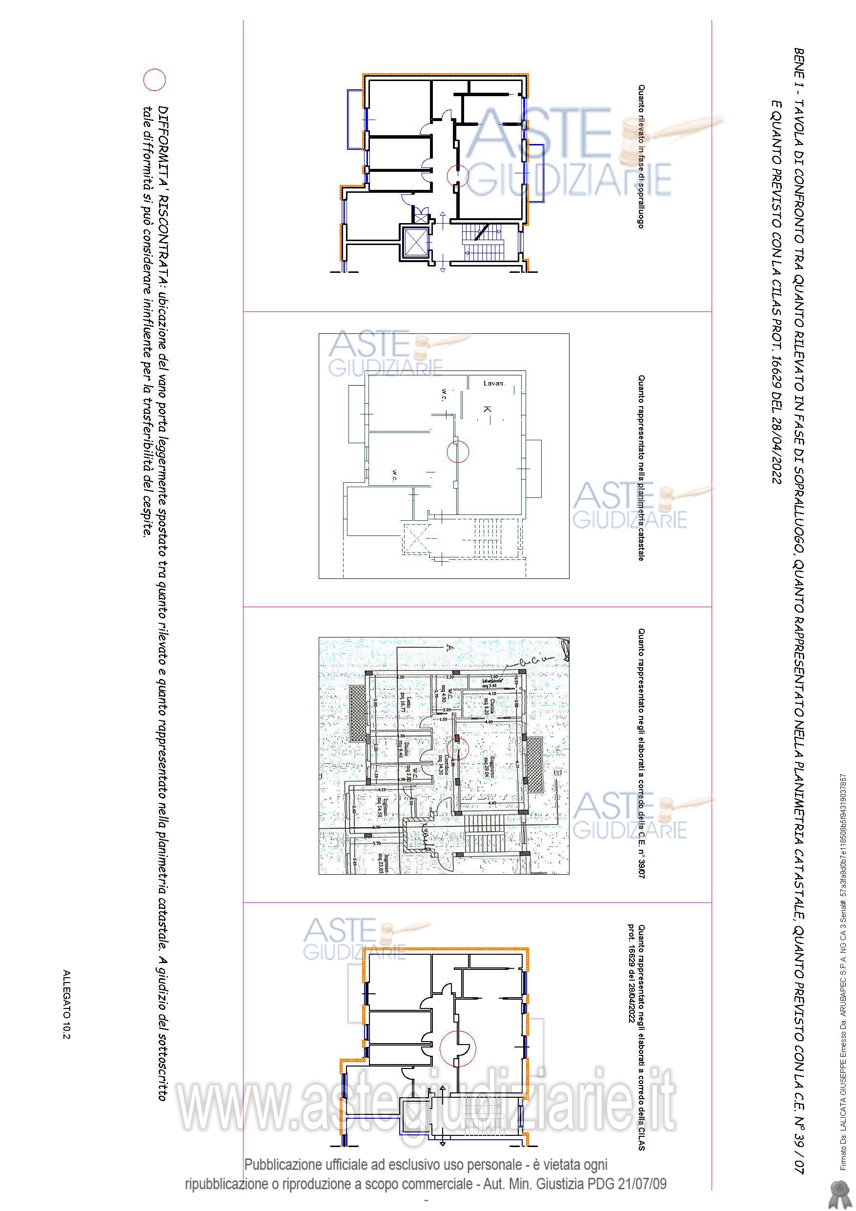 Planimetria del bene