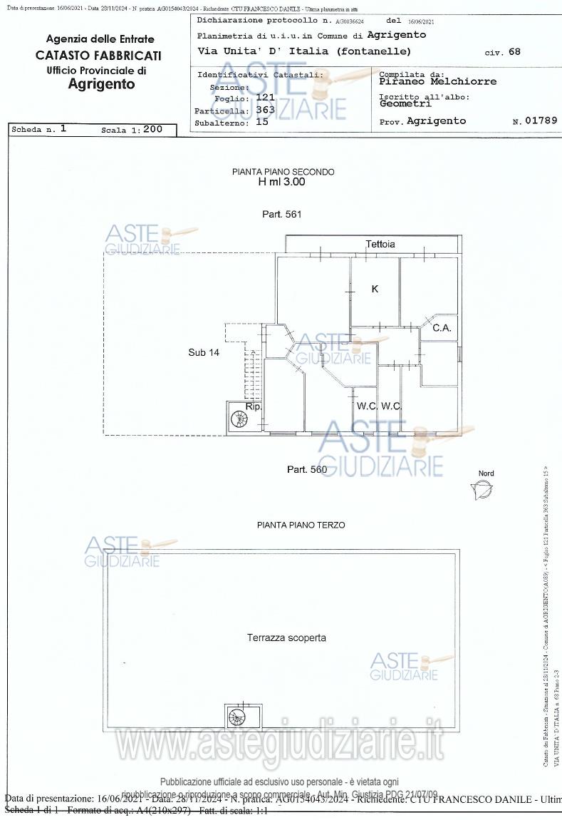 Planimetria del bene