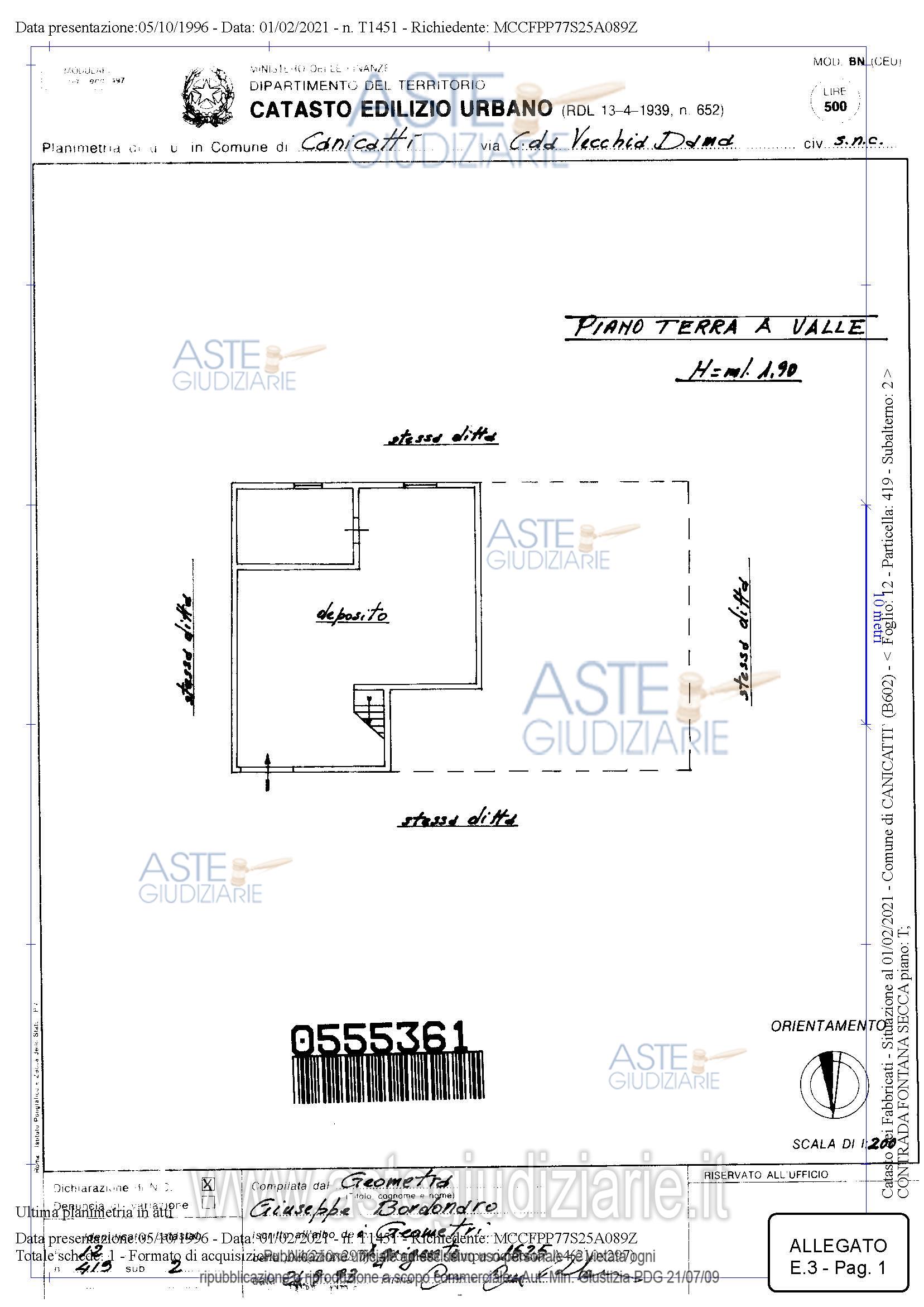 Planimetria del bene