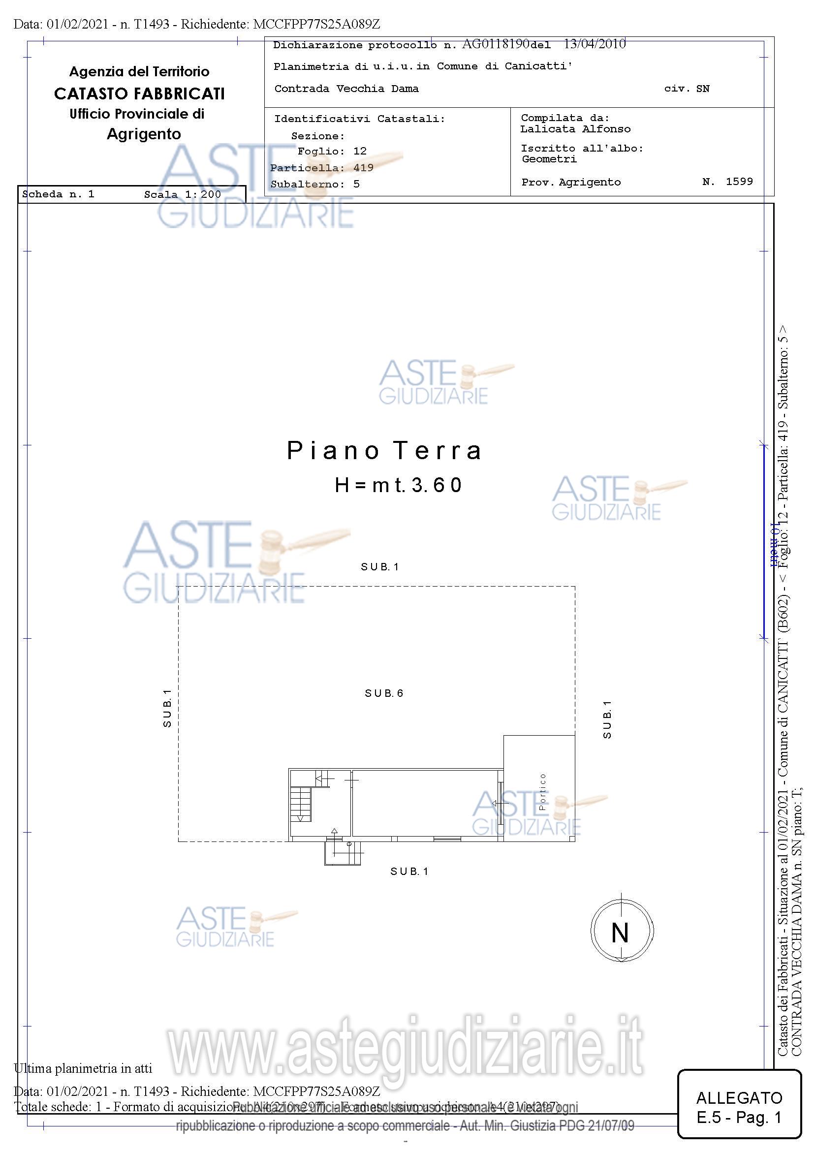 Planimetria del bene