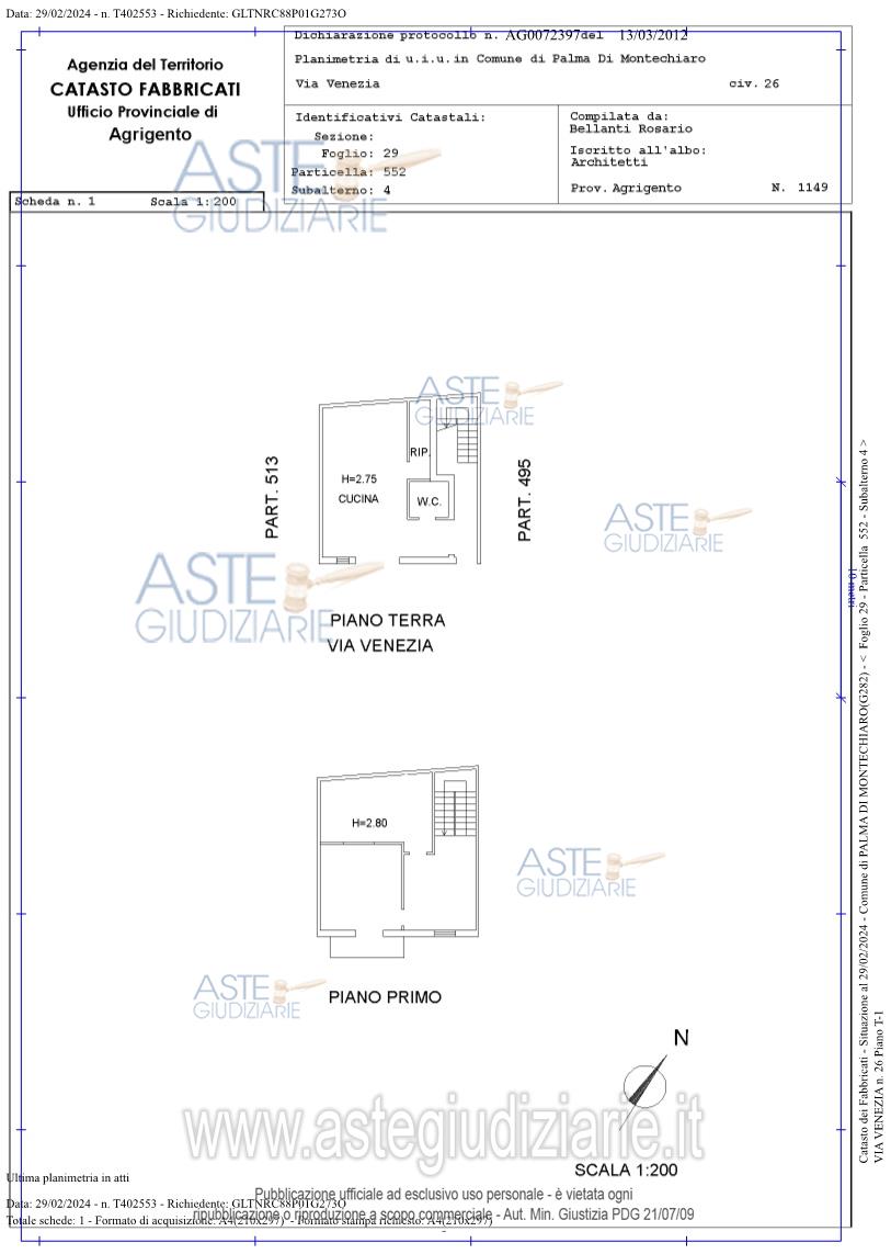 Planimetria del bene