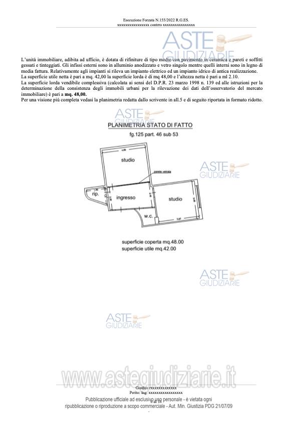 Planimetria del bene