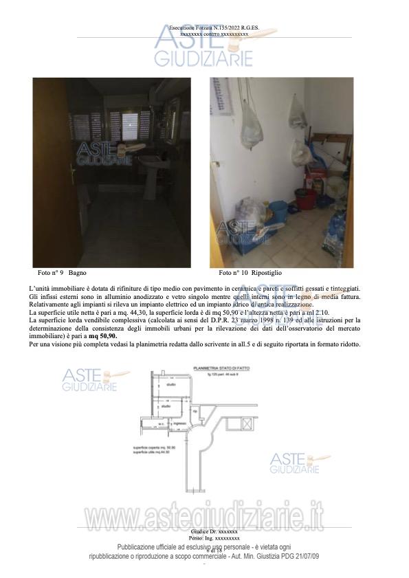 Planimetria del bene