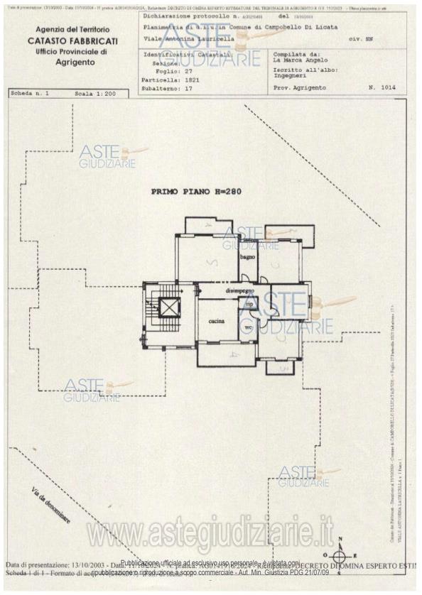 Planimetria del bene