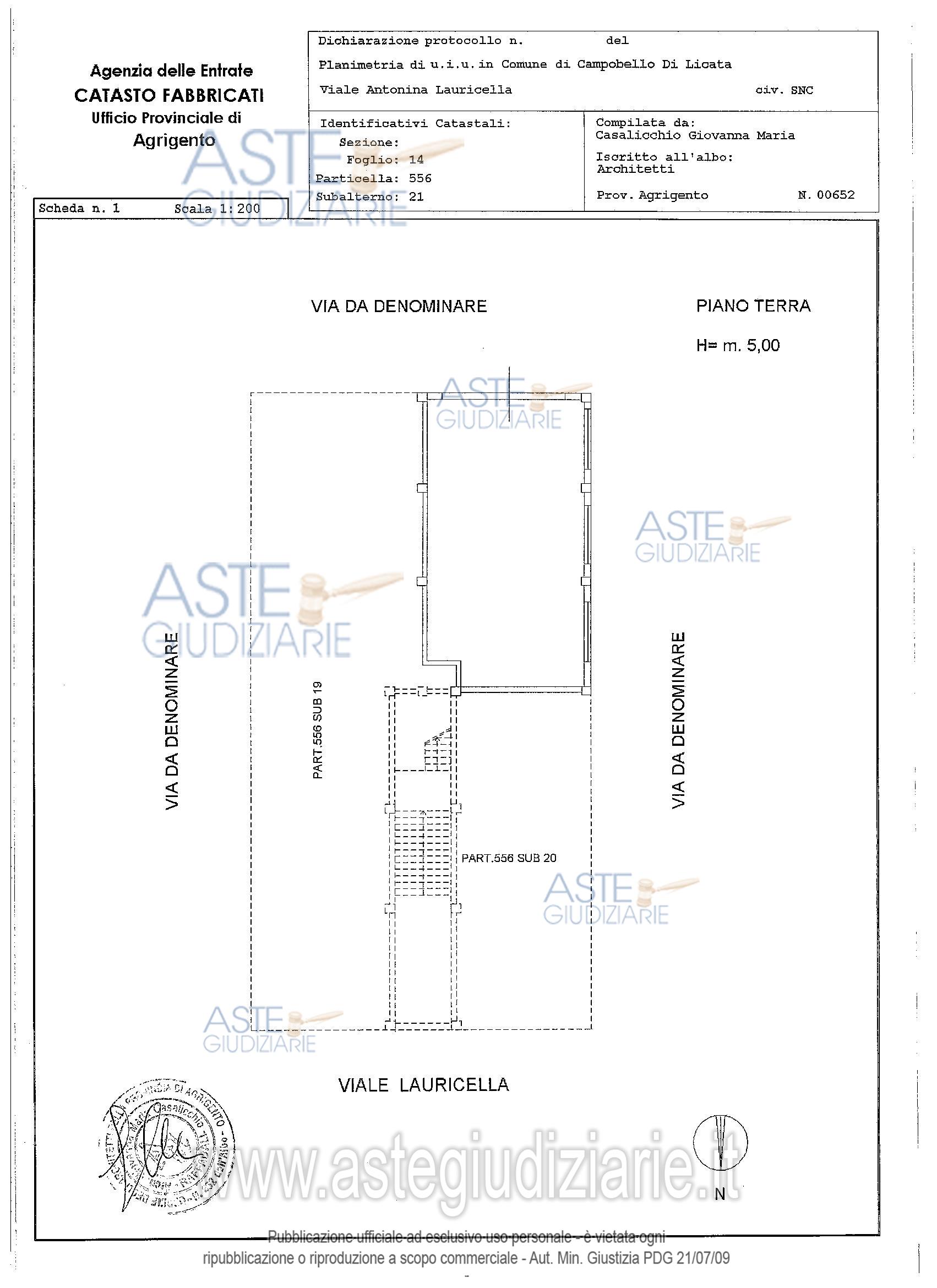 Planimetria del bene