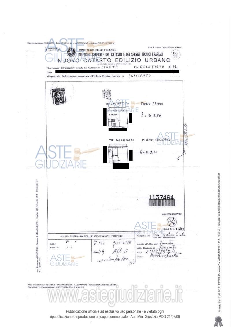 Planimetria del bene