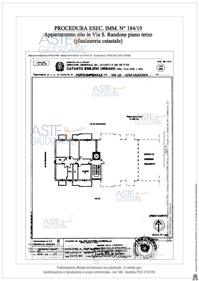Planimetria del bene