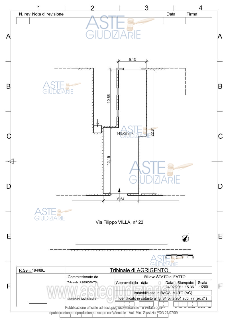 Planimetria del bene