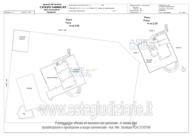 Planimetria del bene