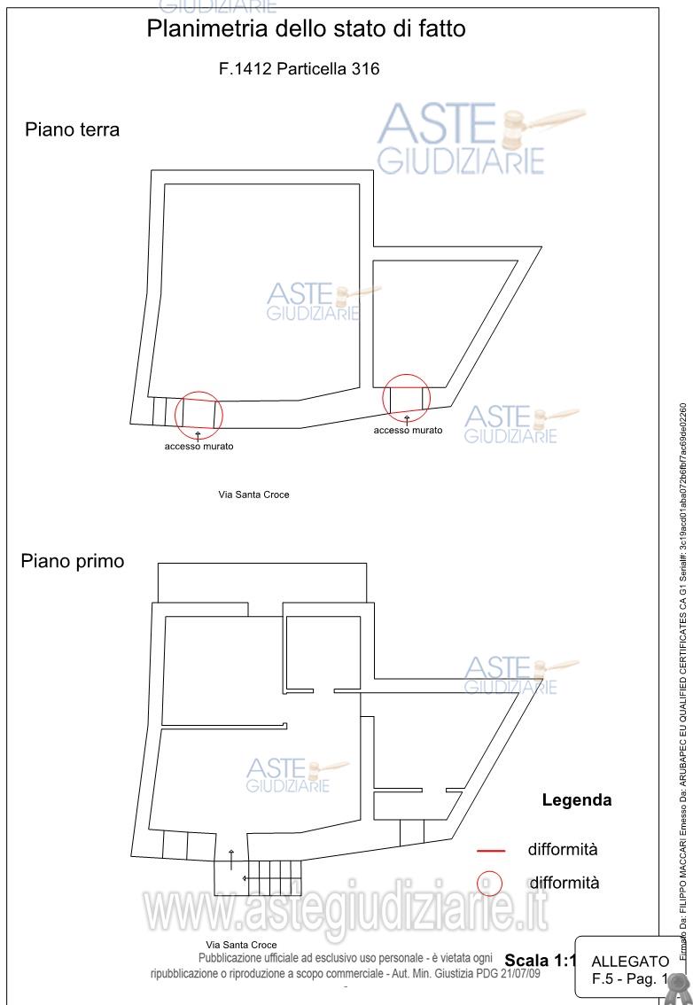 Planimetria del bene