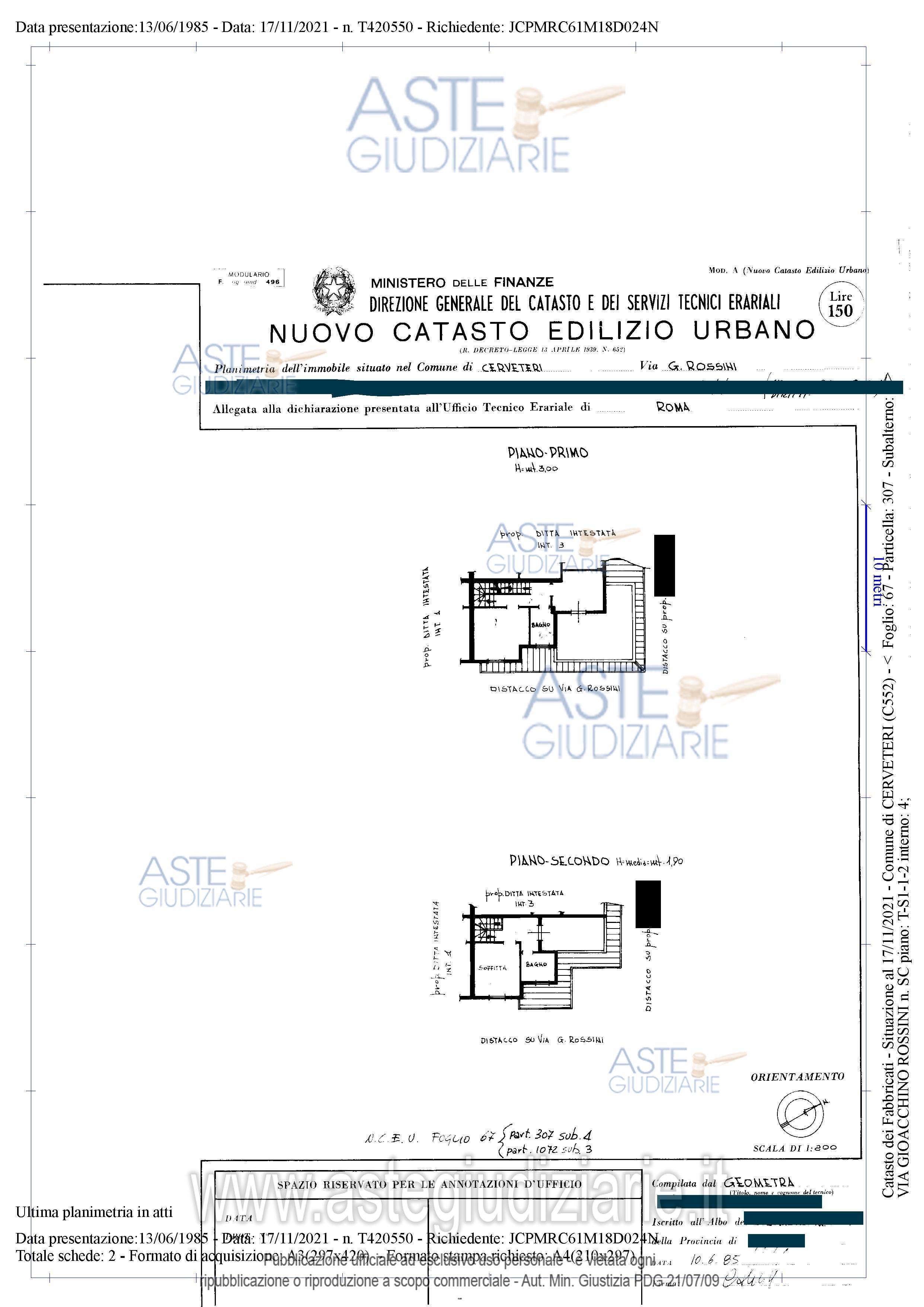 Planimetria del bene