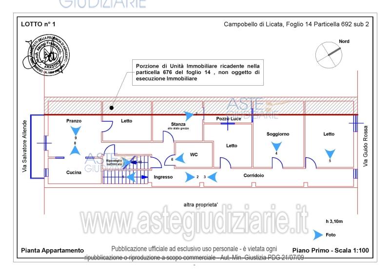 Planimetria del bene