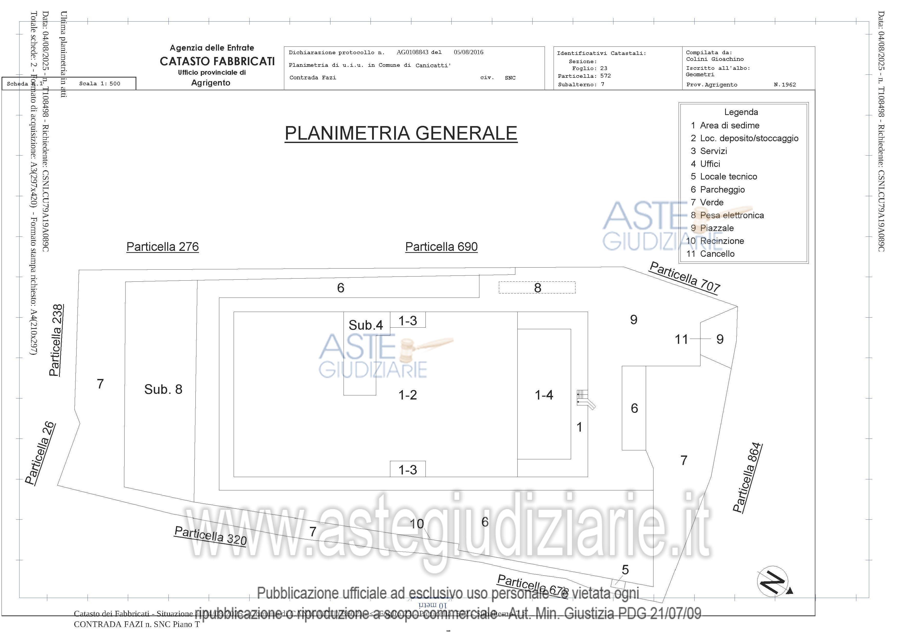 Planimetria del bene