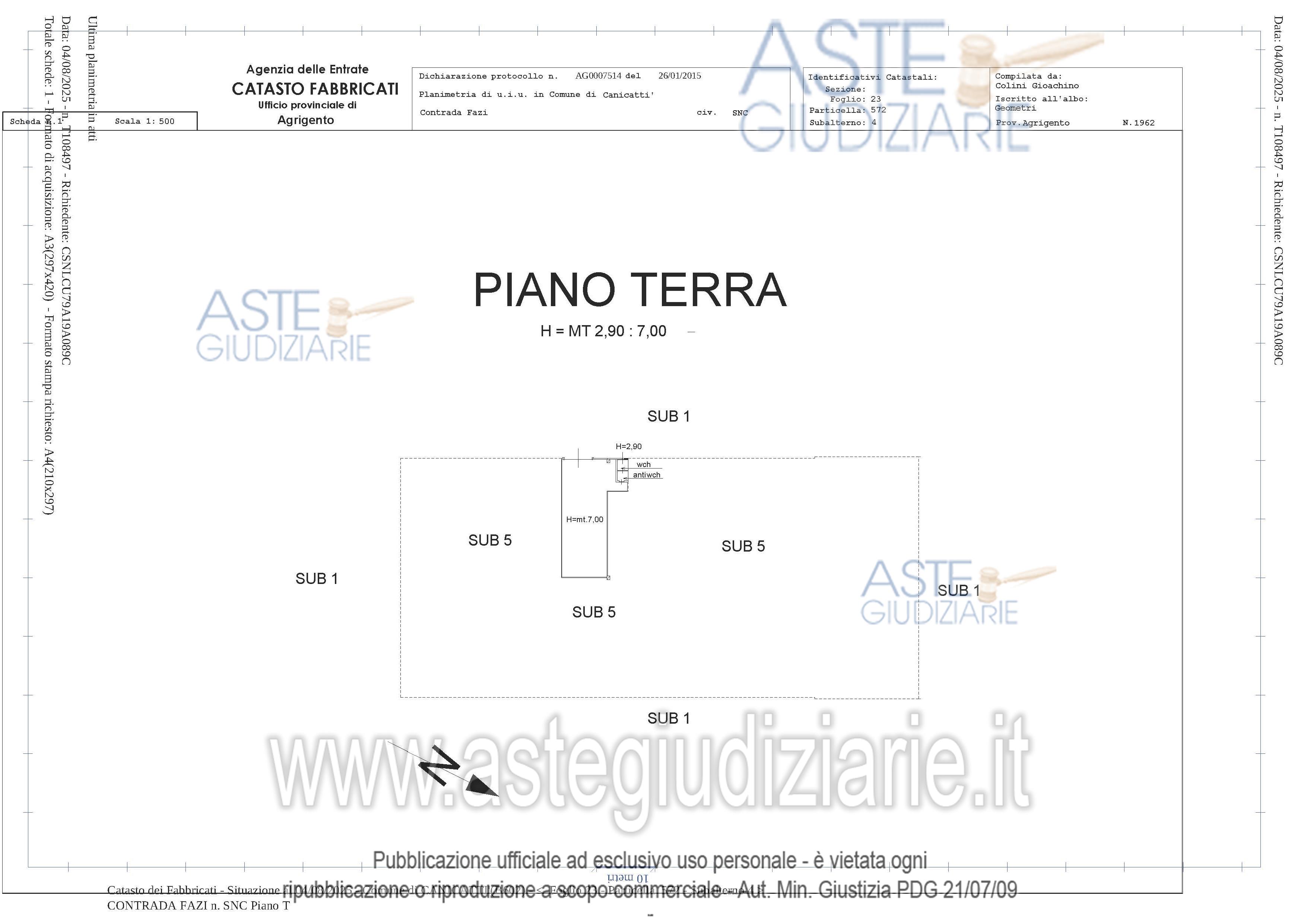 Planimetria del bene