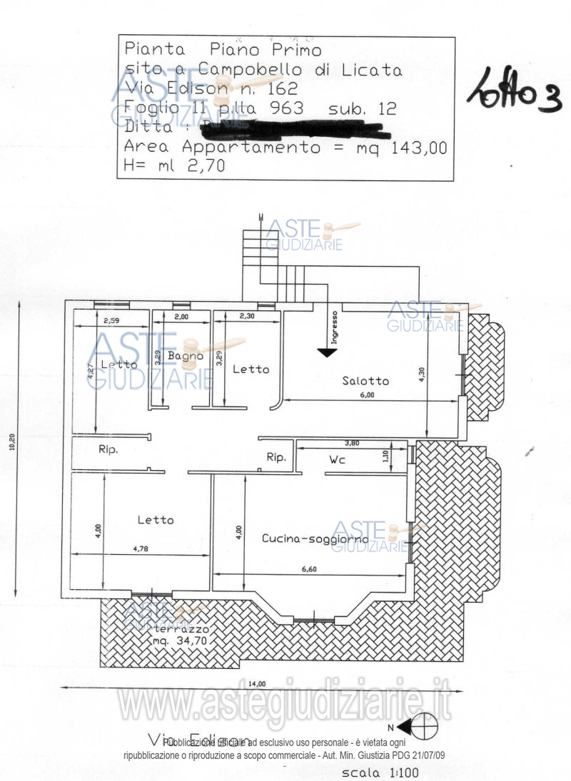 Planimetria del bene