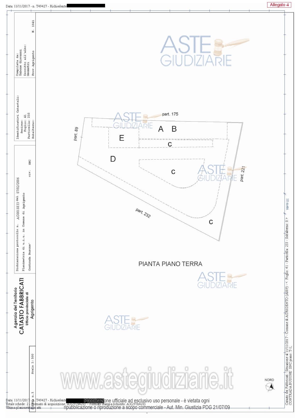 Planimetria del bene