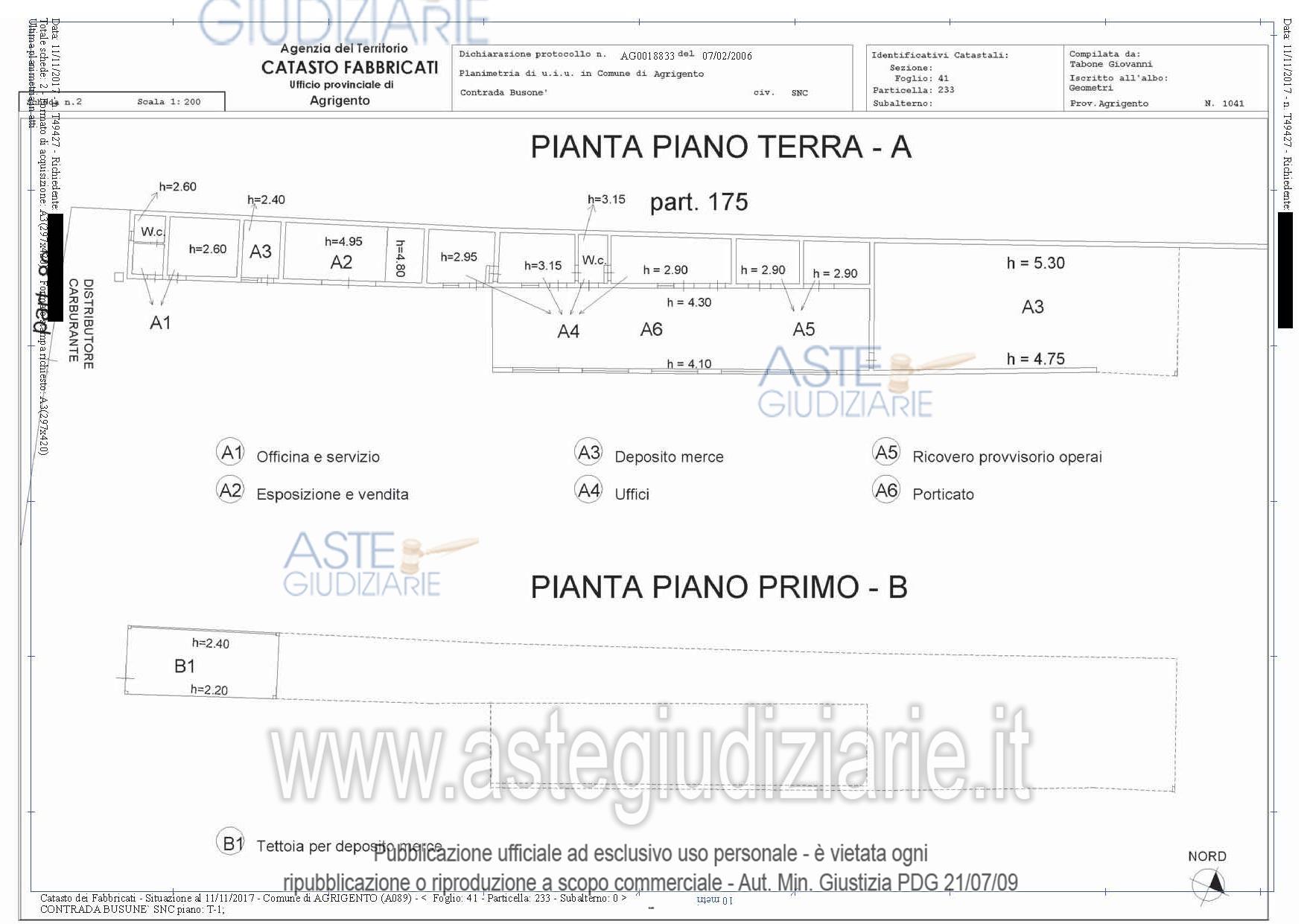 Planimetria del bene