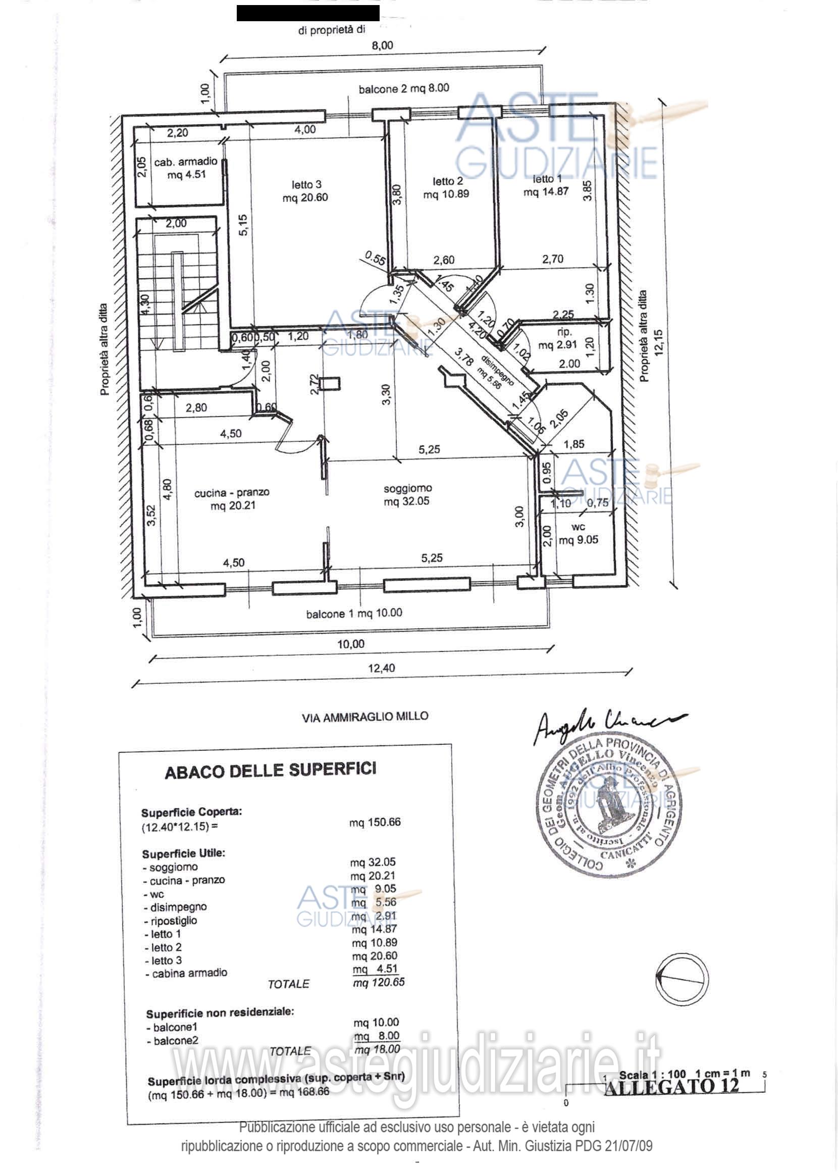 Planimetria del bene