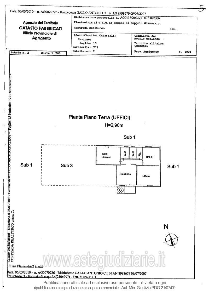 Planimetria del bene