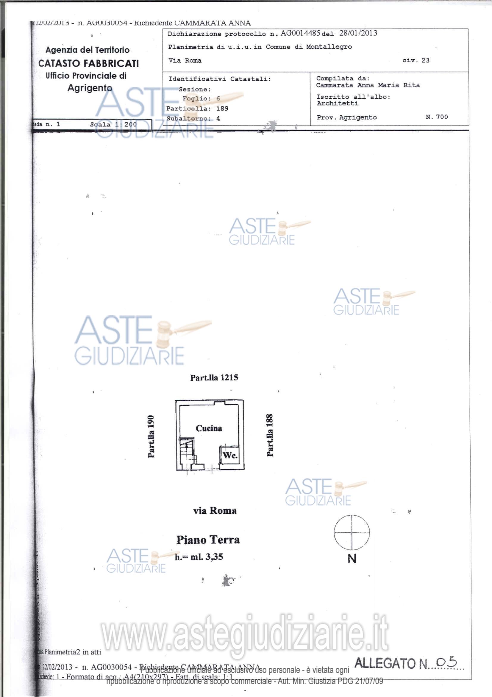 Planimetria del bene