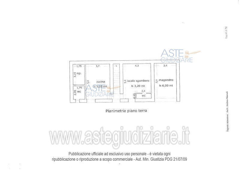 Planimetria del bene