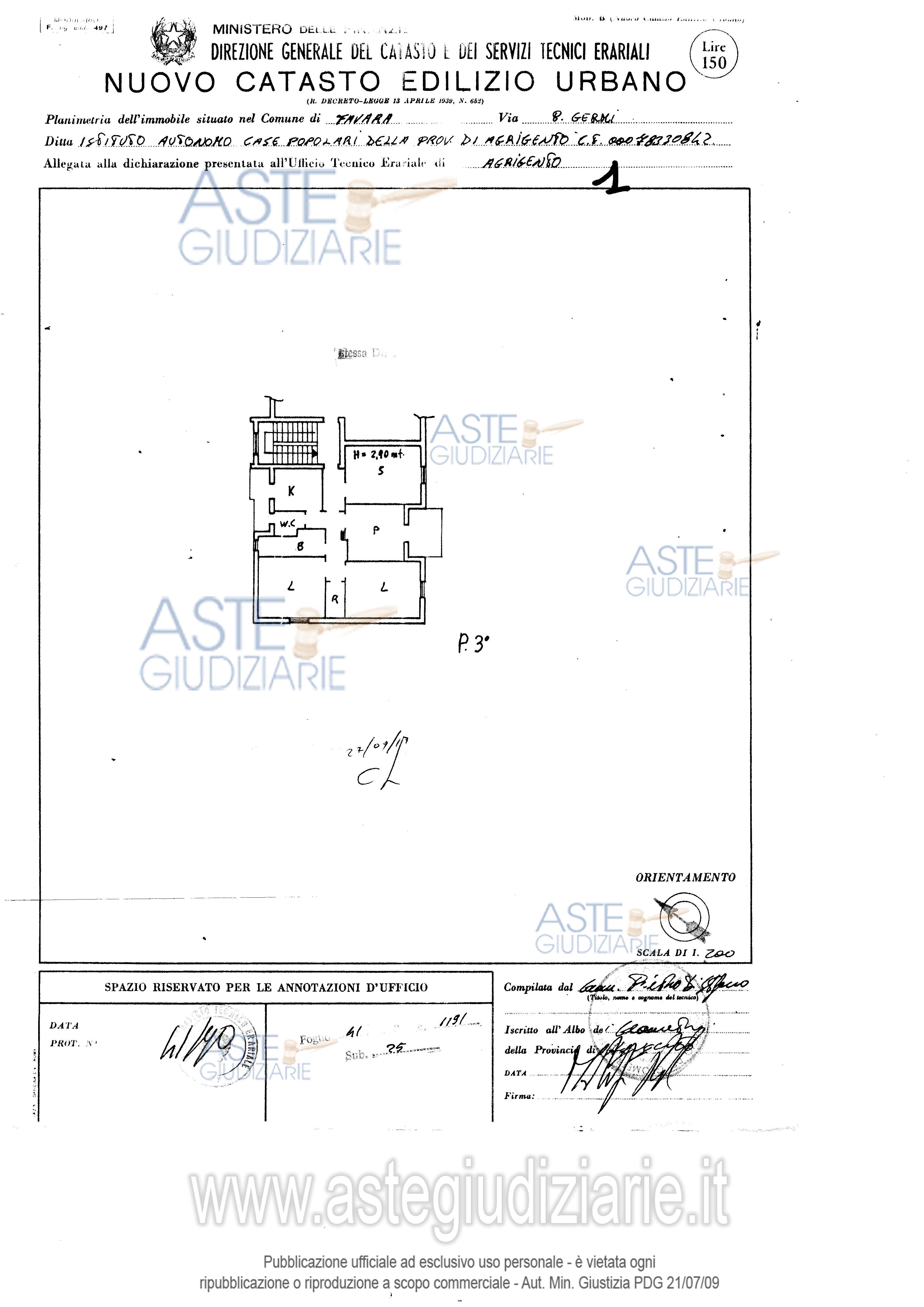 Planimetria del bene