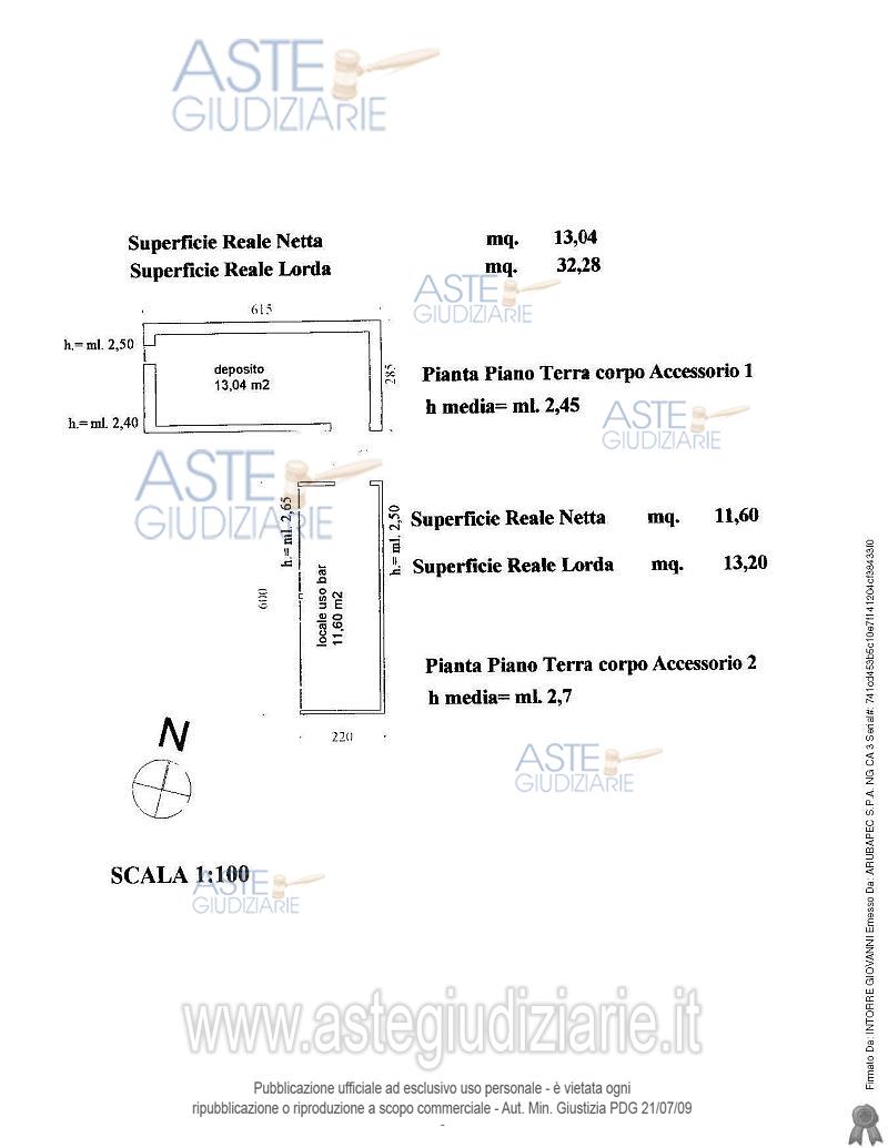 Planimetria del bene